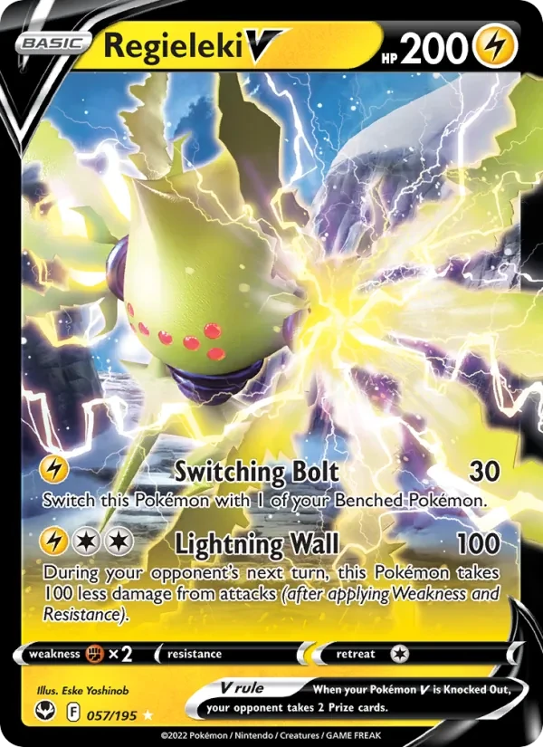 Regieleki V 057/195 Silver Tempest Pokémon card
