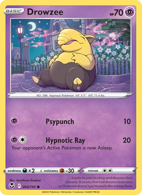 Drowzee 060/195 Silver Tempest Pokémon kaart