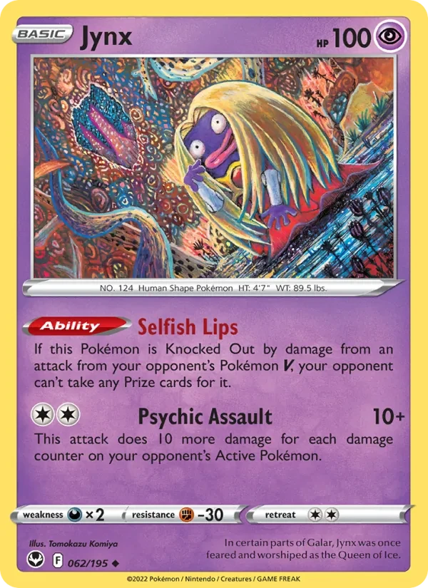 Jynx 062/195 Silver Tempest Pokémon card