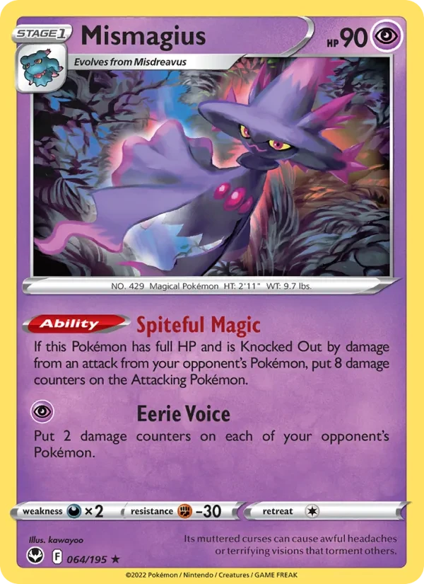 Mismagius 064/195 Silver Tempest Pokémon card