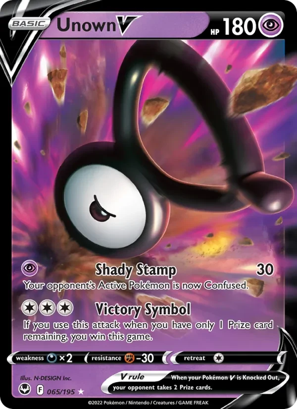 Unown V 065/195 Silver Tempest Pokémon card