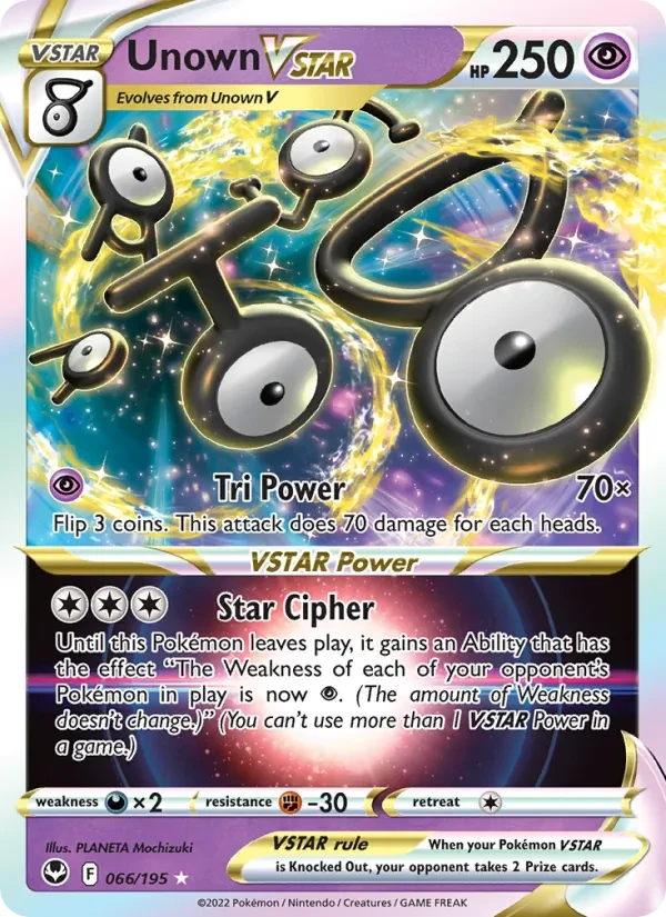 Unown VSTAR 066/195 Silver Tempest Pokémon card