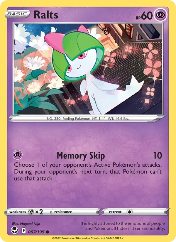 Ralts 067/195 Silver Tempest Pokémon card