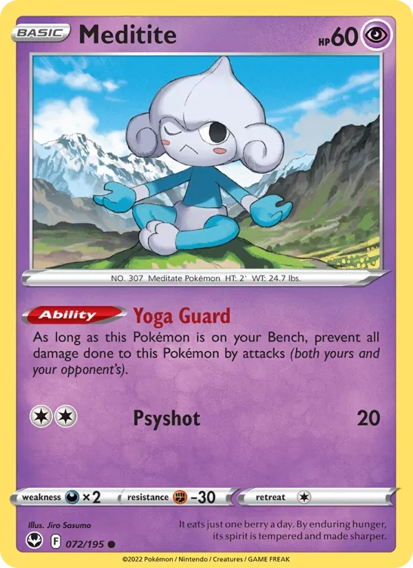 Meditite 072/195 Silver Tempest Pokémon card