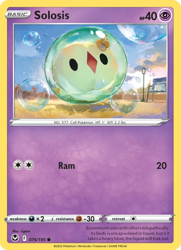 Solosis 076/195 Silver Tempest Pokémon Karte