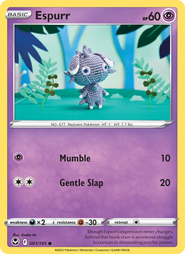 Espurr 081/195 Silver Tempest Pokémon Karte