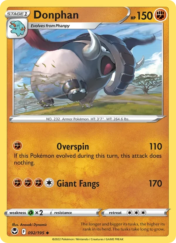 Carta Pokémon Donphan 092/195 Silver Tempest