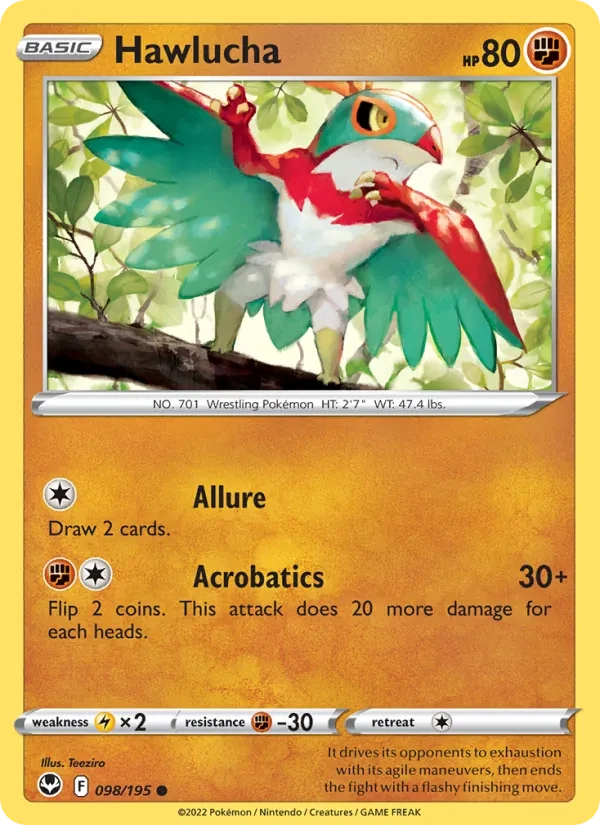 Hawlucha 098/195 Silver Tempest Pokémon card
