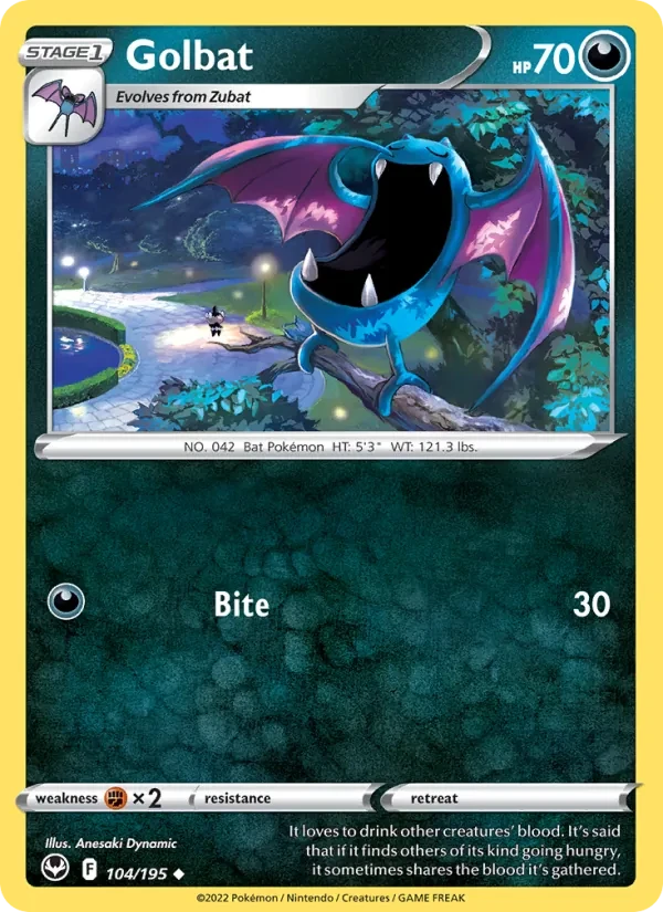 Golbat 104/195 Silver Tempest Pokémon card
