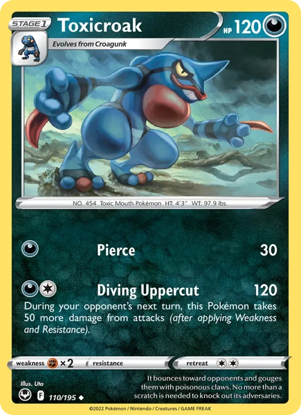 Toxicroak 110/195 Silver Tempest Pokémon card