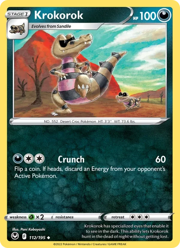 Krokorok 112/195 Silver Tempest Pokémon card