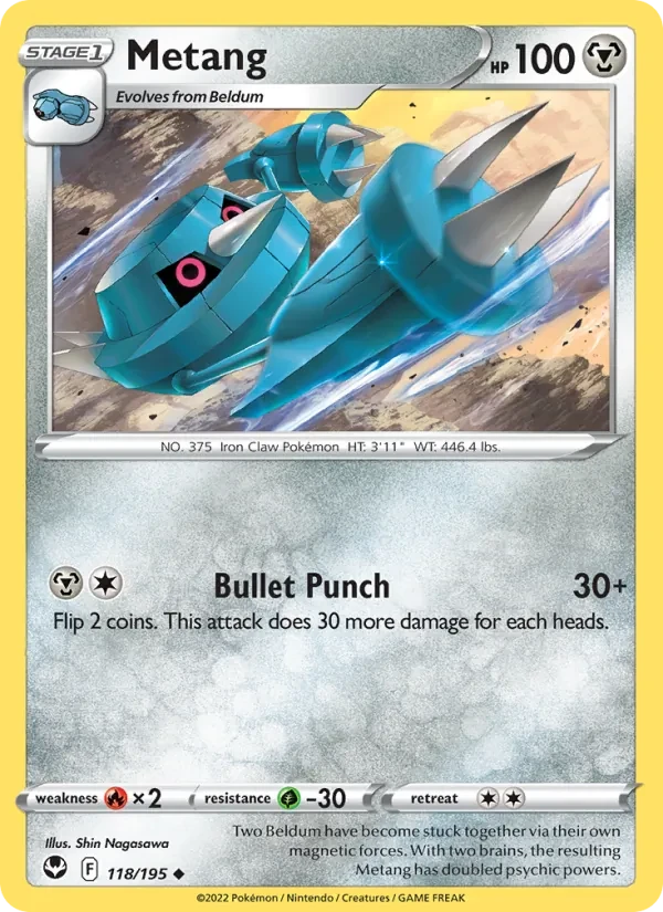 Metang 118/195 Silver Tempest Pokémon card