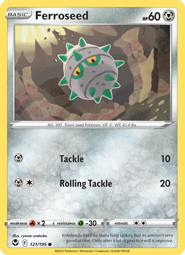 Ferroseed 121/195 Silver Tempest Pokémon card