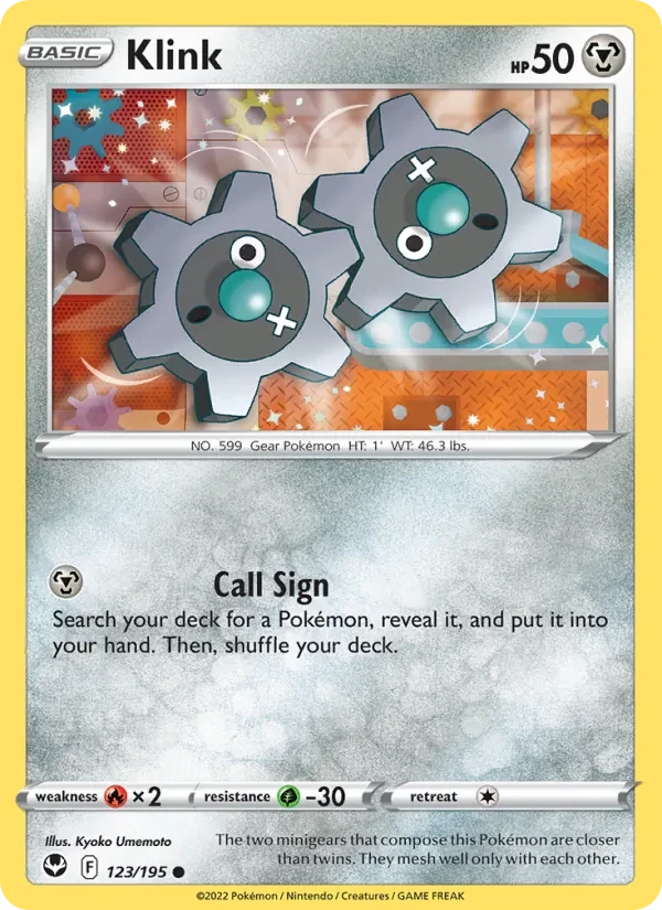 Klink 123/195 Silver Tempest Pokémon card