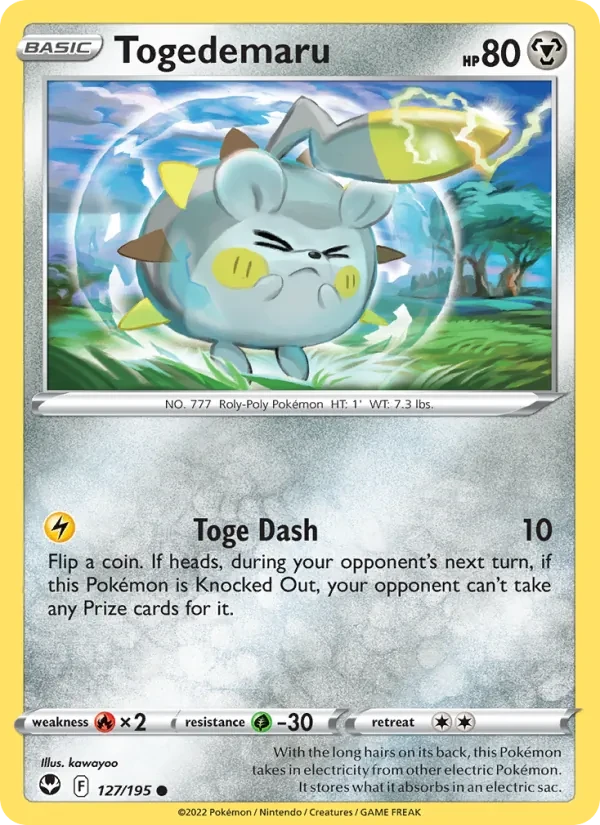 Togedemaru 127/195 Silver Tempest Pokémon card
