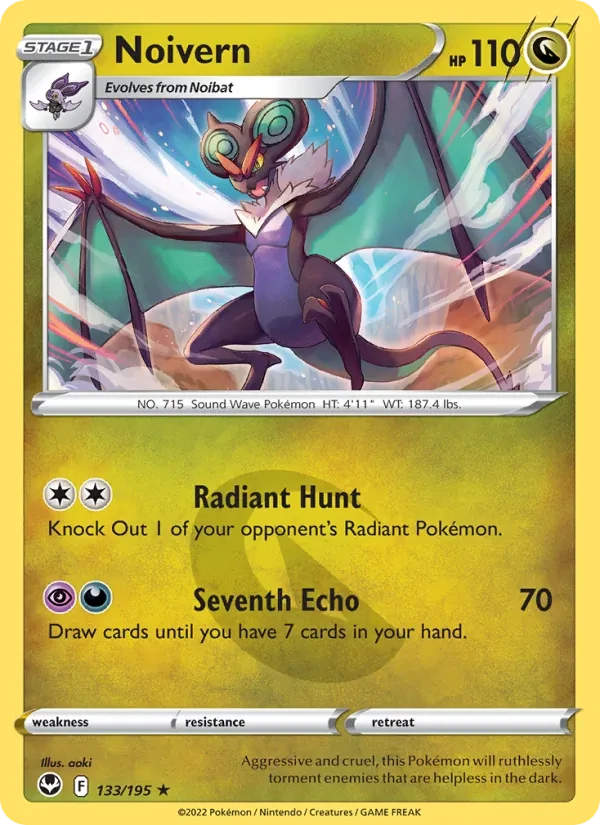 Noivern 133/195 Silver Tempest Pokémon card