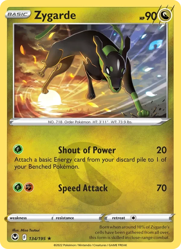 Zygarde 134/195 Silver Tempest Pokémon card