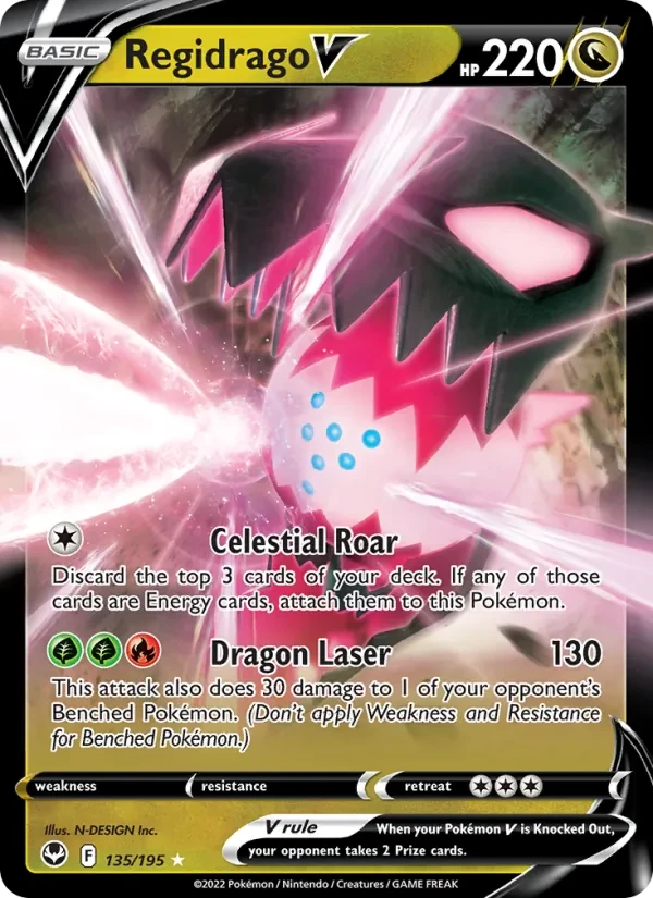 Regidrago V 135/195 Silver Tempest Pokémon card