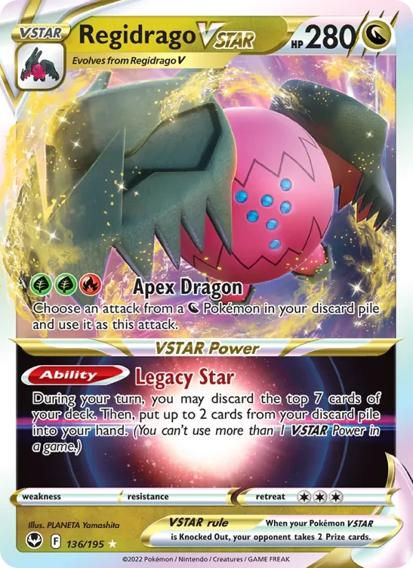Regidrago VSTAR 136/195 Silver Tempest Pokémon card