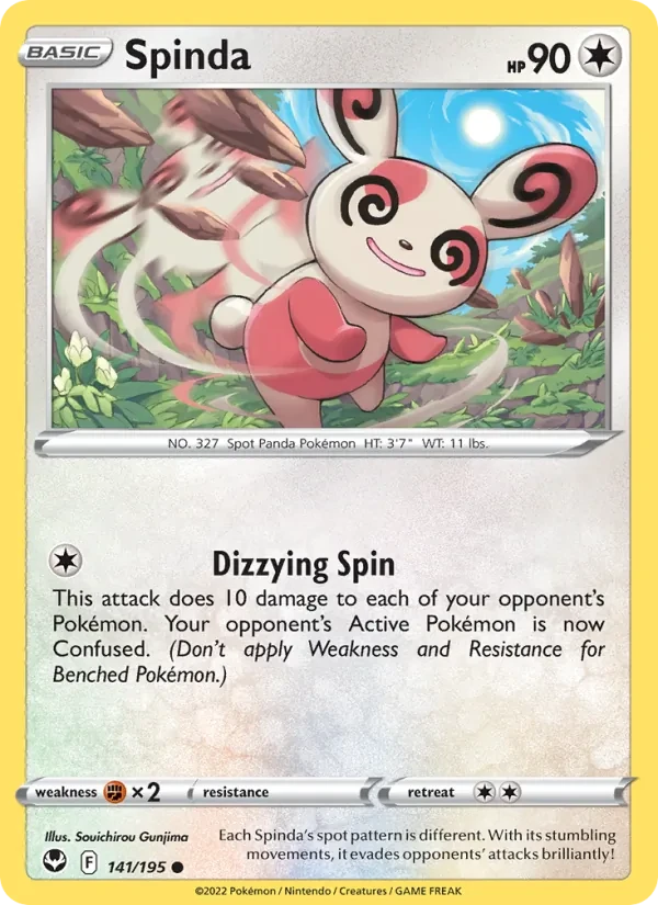 Spinda 141/195 Silver Tempest Pokémon card