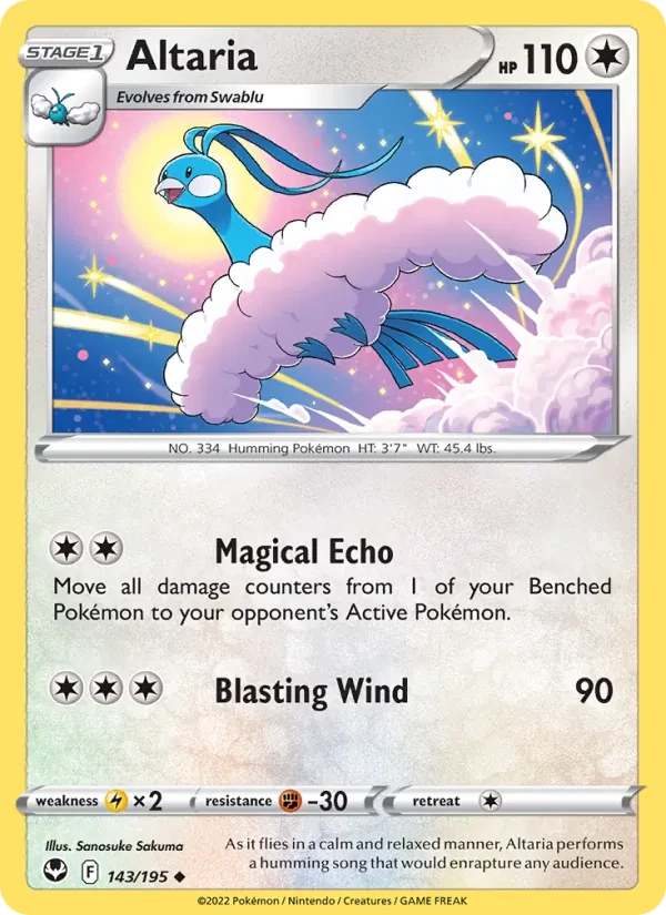 Altaria 143/195 Silver Tempest Pokémon card