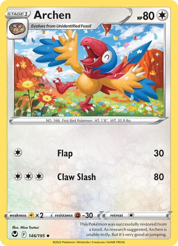 Archen 146/195 Silver Tempest Pokémon card