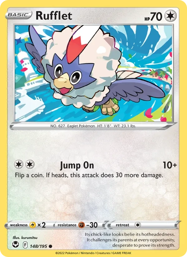 Rufflet 148/195 Silver Tempest Pokémon card