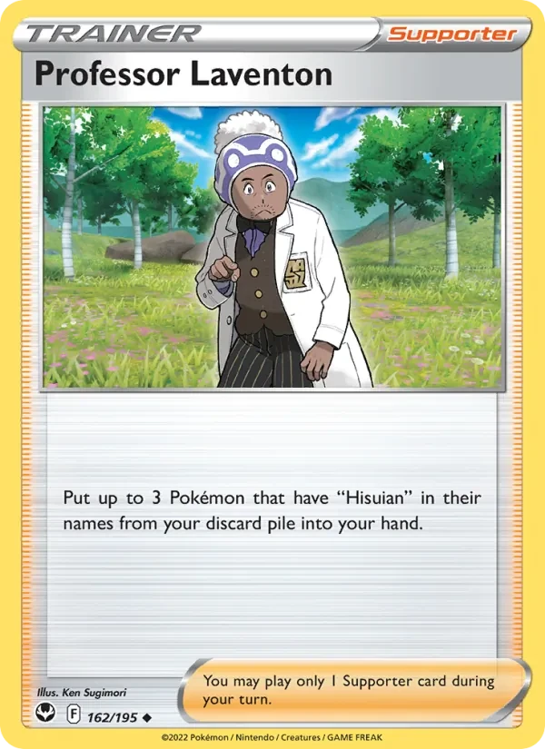Professor Laventon 162/195 Silver Tempest Pokémon card