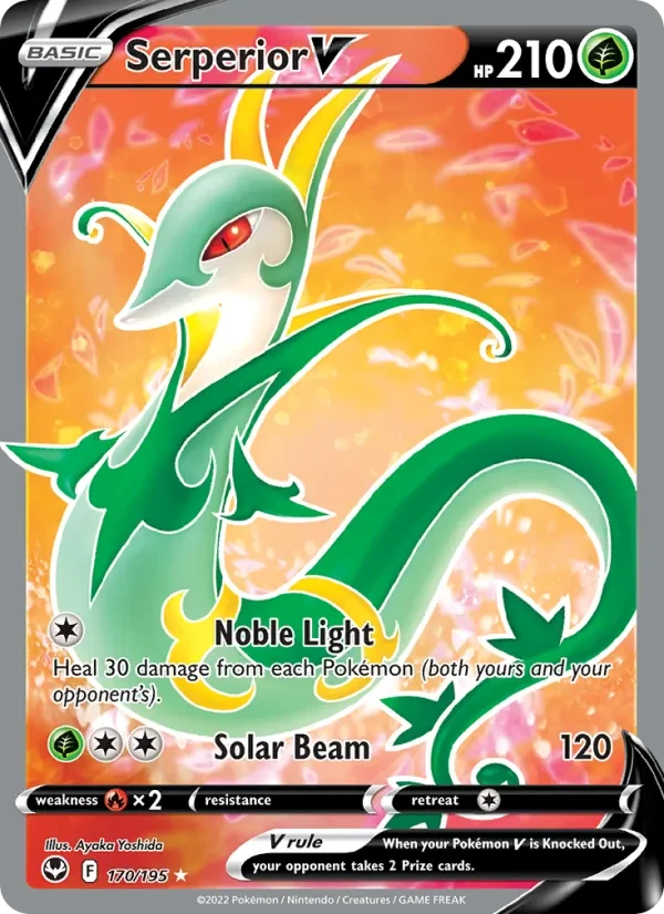 Serperior V 170/195 Silver Tempest Pokémon card