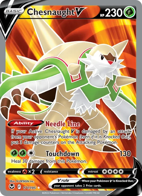 Chesnaught V 171/195 Silver Tempest Pokémon card
