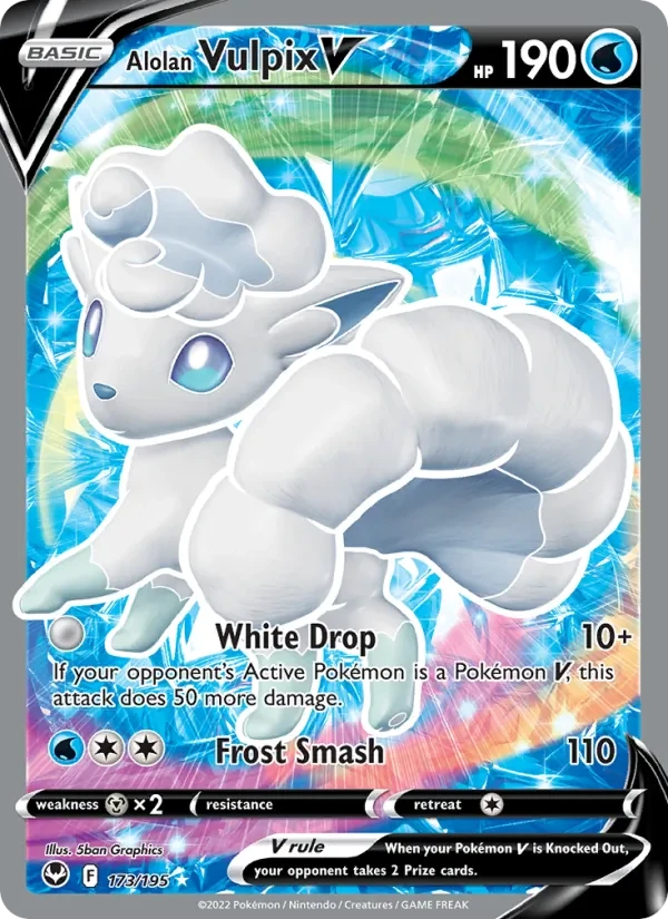 Alolan Vulpix V 173/195 Silver Tempest Pokémon card