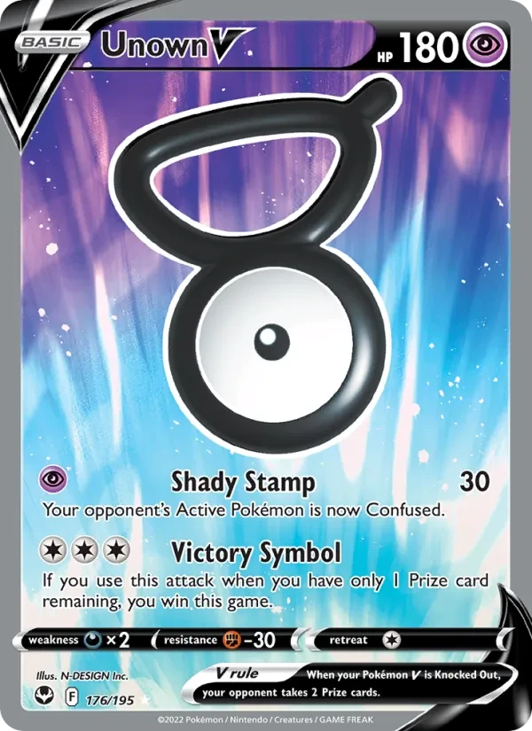 Unown V 176/195 Silver Tempest Pokémon card