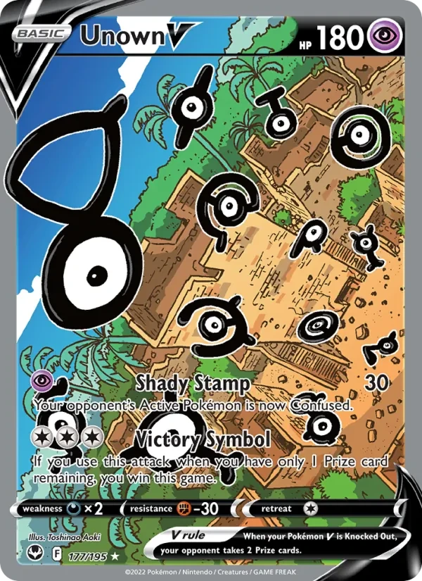 Unown V 177/195 Silver Tempest Pokémon Karte