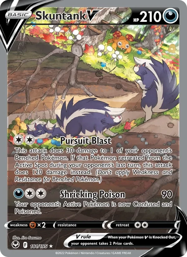 Skuntank V 181/195 Silver Tempest Pokémon card
