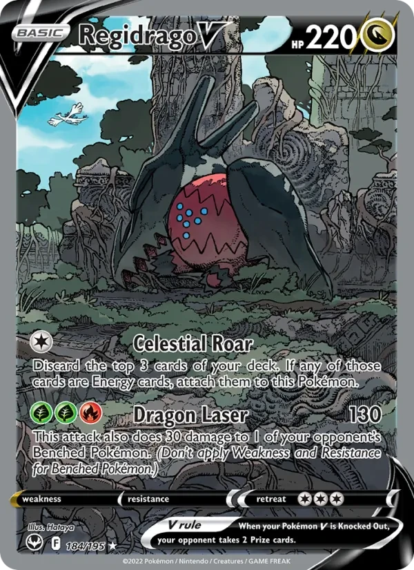 Regidrago V 184/195 Silver Tempest Pokémon card