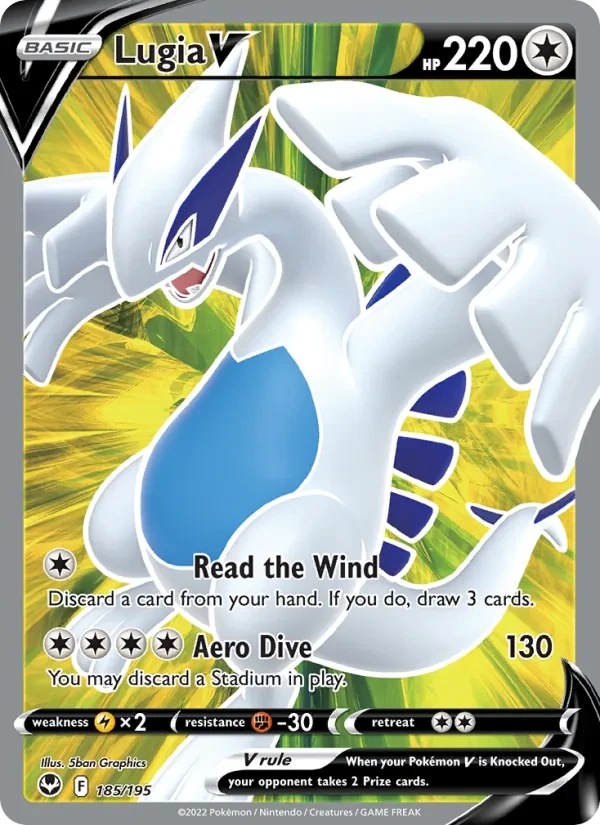Lugia V 185/195 Silver Tempest Pokémon Karte