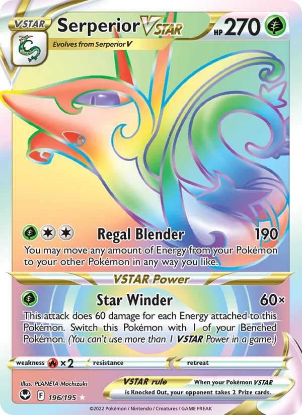 Serperior VSTAR 196/195 Silver Tempest Pokémon Karte