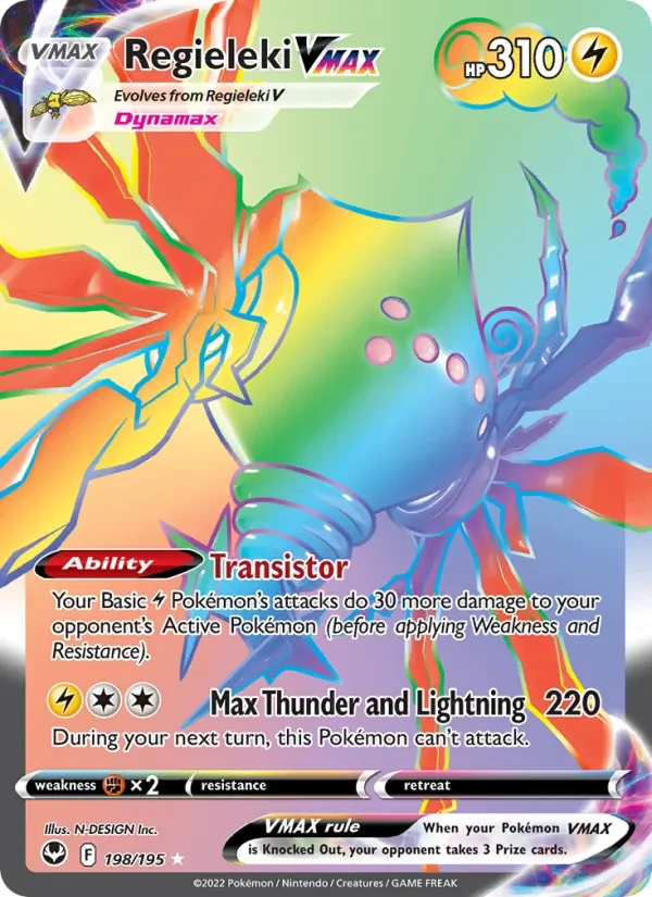 Regieleki VMAX 198/195 Silver Tempest Pokémon card