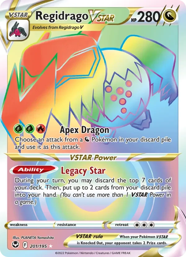 Regidrago VSTAR 201/195 Silver Tempest Pokémon card