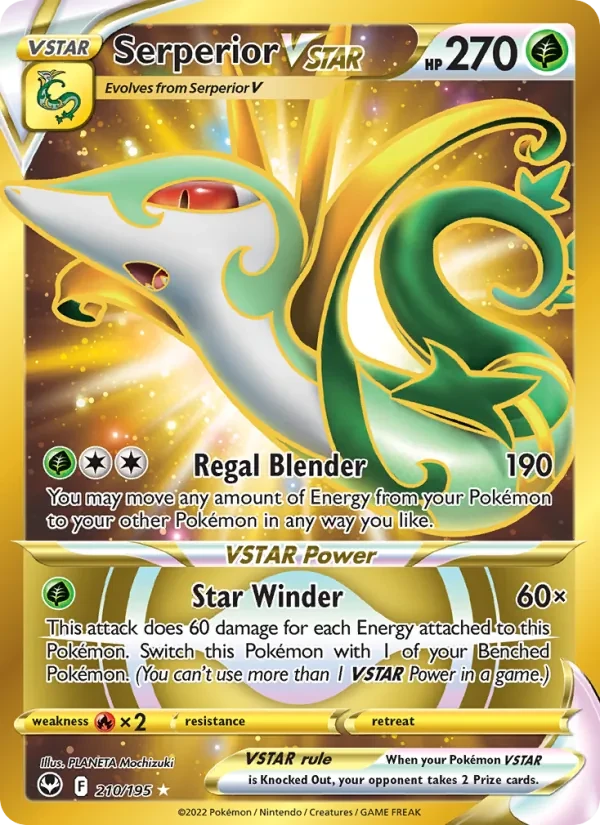 Serperior VSTAR 210/195 Silver Tempest Pokémon card