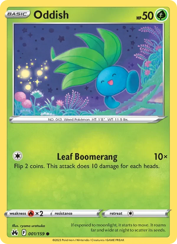 Oddish 001/159 Crown Zenith Pokémon card