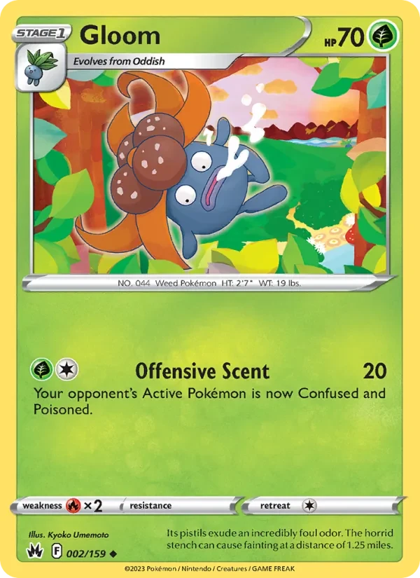Gloom 002/159 Crown Zenith Pokémon card