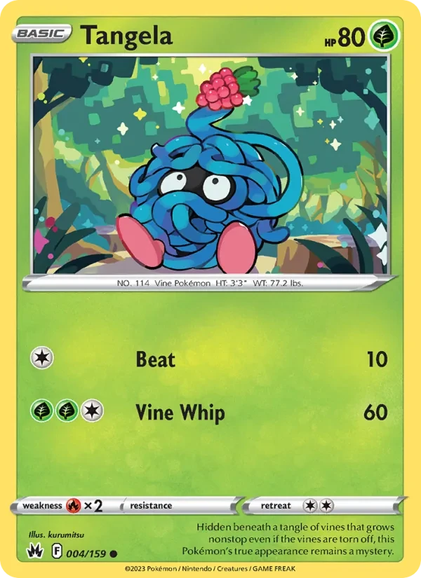 Tangela 004/159 Crown Zenith Pokémon card
