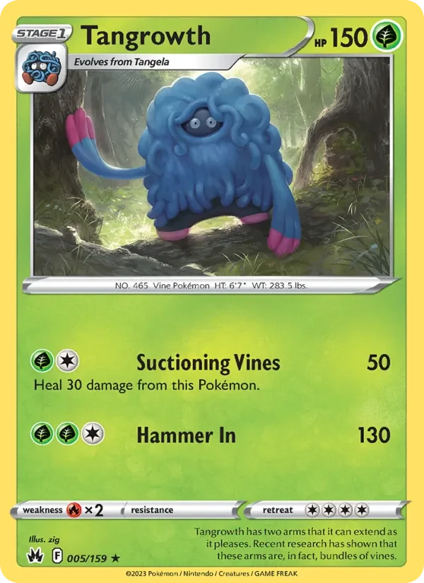 Tangrowth 005/159 Crown Zenith Pokémon card