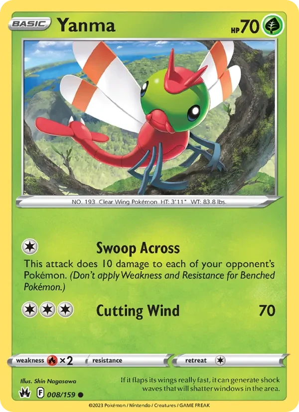 Yanma 008/159 Crown Zenith Pokémon card