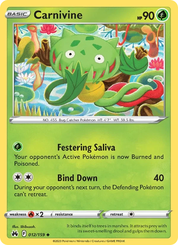 Carnivine 012/159 Crown Zenith Pokémon card