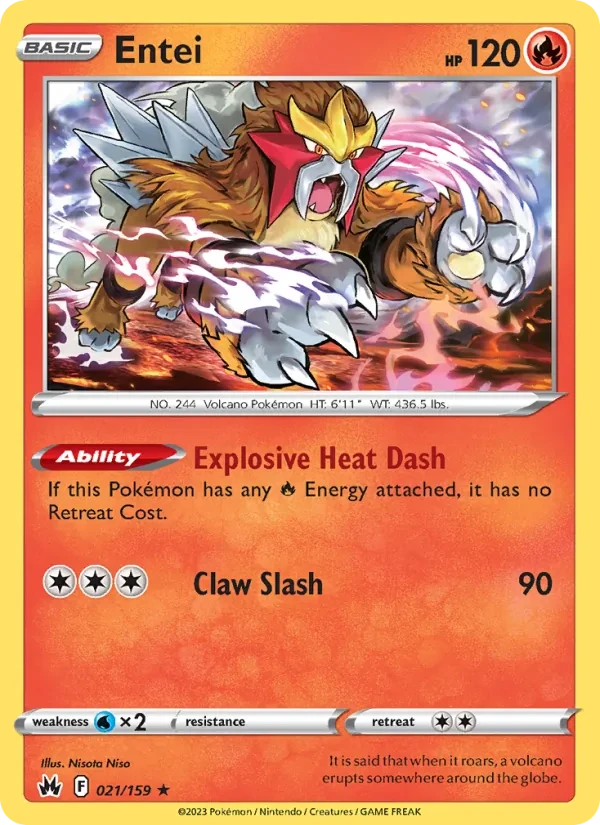 Entei 021/159 Crown Zenith Pokémon Karte