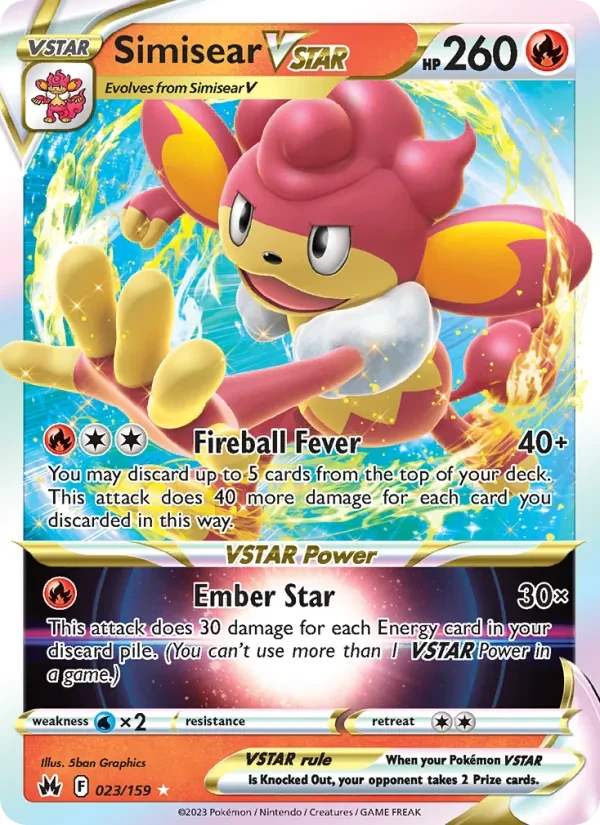 Simisear VSTAR 023/159 Crown Zenith Pokémon card