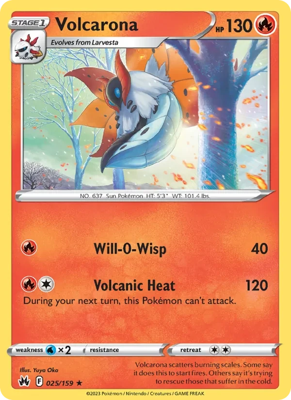 Volcarona 025/159 Crown Zenith Pokémon card