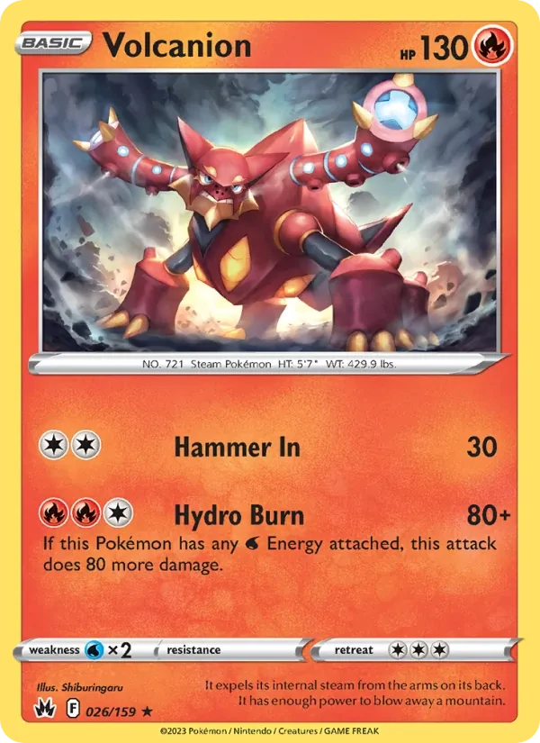 Volcanion 026/159 Crown Zenith Pokémon card